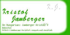 kristof jamberger business card